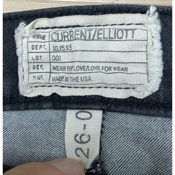 Current Elliot Jeans Womens 26 Skinny Black Lace Stretch Made in USA - Picture 3 of 9